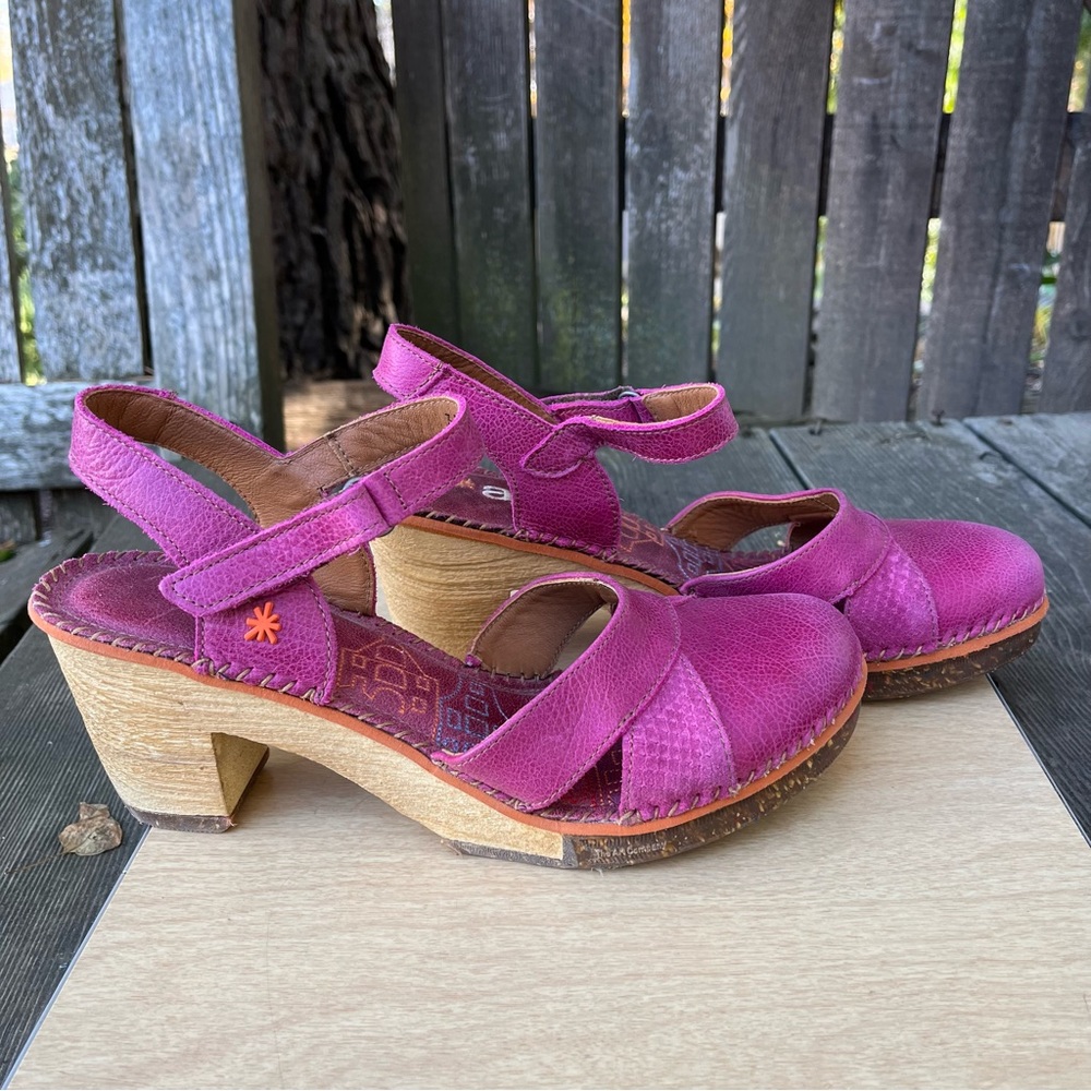 The Art Company Amsterdam 313 Closed Toe Sandal Heels In Pink Sz 41 - Picture 2 of 14